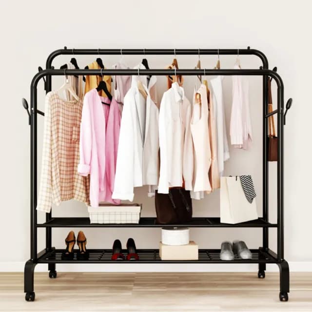 【VENCEDOR】150CM寬 加粗雙桿落地掛衣架(衣帽架 吊衣架 掛衣架 曬衣架 150雙桿 -1入)