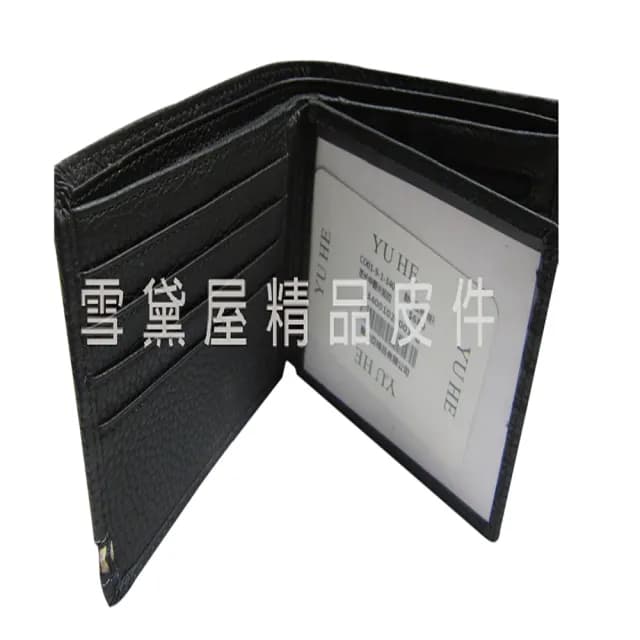 【SNOW.bagshop】情人節禮物 真皮包包  短夾二折型主袋休閒男仕款100%進口牛皮革材質(加長尺寸固定型證件夾
