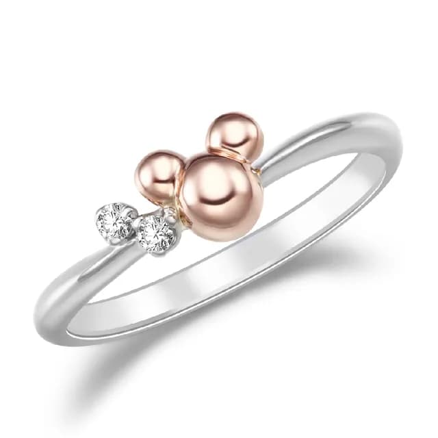 【WEDDING CODE】鉑金14K金 鑽石女戒 迪士尼米奇米妮3501雙色.米奇(限量 情人節禮物 父親節 禮盒)