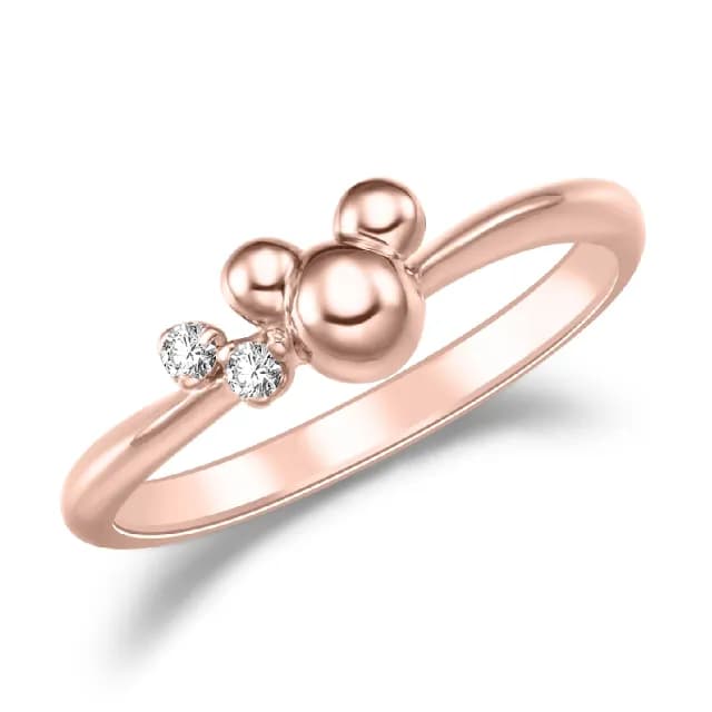 【WEDDING CODE】14K金 鑽石女戒 迪士尼米奇米妮 3501玫米奇(天然鑽石 情人節禮物 父親節 禮盒)