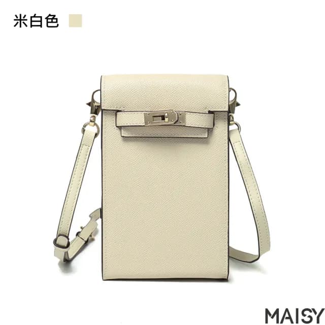 【MAISY】父親節禮物 真皮 質感細紋牛皮時尚迷你方包(真皮包包 現+預  黑色／棕色／粉色／灰色／米白色)
