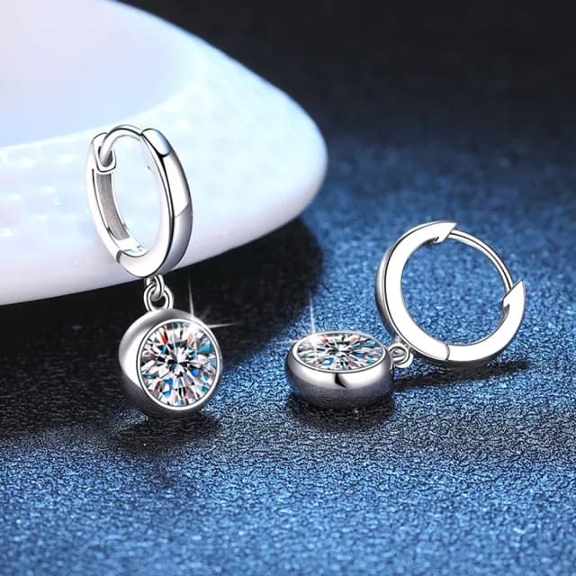 【巴黎精品】現貨+預購 莫桑鑽石耳環925純銀耳環耳針銀飾(1克拉女飾品生日情人節禮物a1co89)