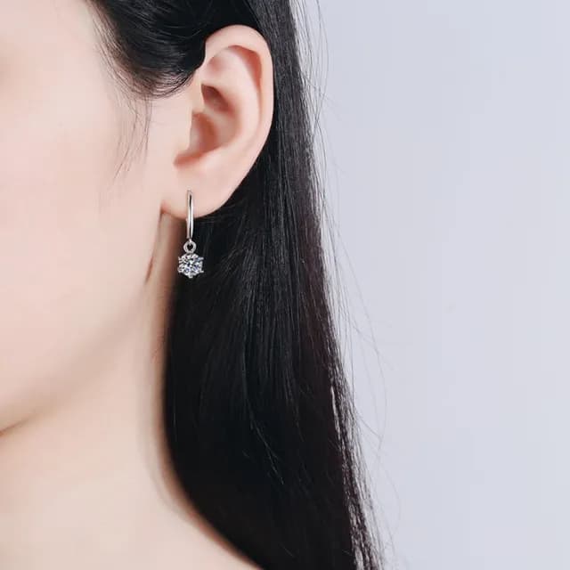 【巴黎精品】現貨+預購 莫桑鑽石耳環925純銀耳環耳針銀飾(1克拉女飾品生日情人節禮物a1co45)