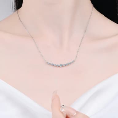 【巴黎精品】現貨+預購 莫桑鑽石項鍊飾品配件925純銀項鍊(高級感奢華排鑽1.1克拉鑽石項鏈莫桑鑽項鍊a1cn5)