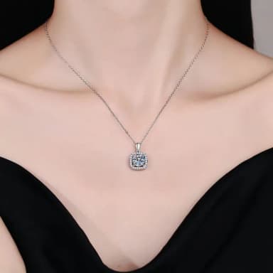 【巴黎精品】現貨+預購 莫桑鑽石項鍊飾品配件925純銀項鍊(簡約1克拉鑽石項鏈莫桑鑽項鍊a1cn58)