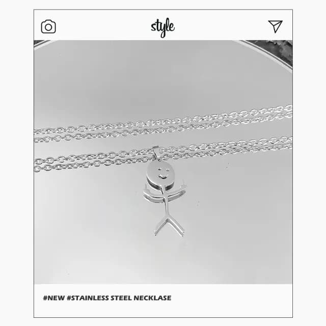 【搞笑有趣】趣味火柴造型項鍊(不鏽鋼材質 嘻哈 中性 男生 女生 塗鴉 情人節 生日禮物 頸鍊 復古)