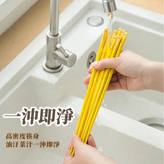 【可愛造型】超萌鴨卡通合金筷子-5雙入組(抗菌 兒童 家庭餐廚 露營 環保餐具 禮物 拍攝道具 廚房用品)