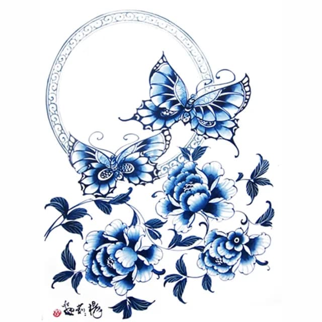 【青花皇后楊莉莉】青花瓷版畫(鍾愛一生)