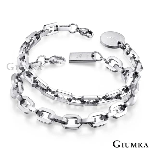 【GIUMKA】情侶手環．戀愛線索．情人節禮物(銀色長方墜)