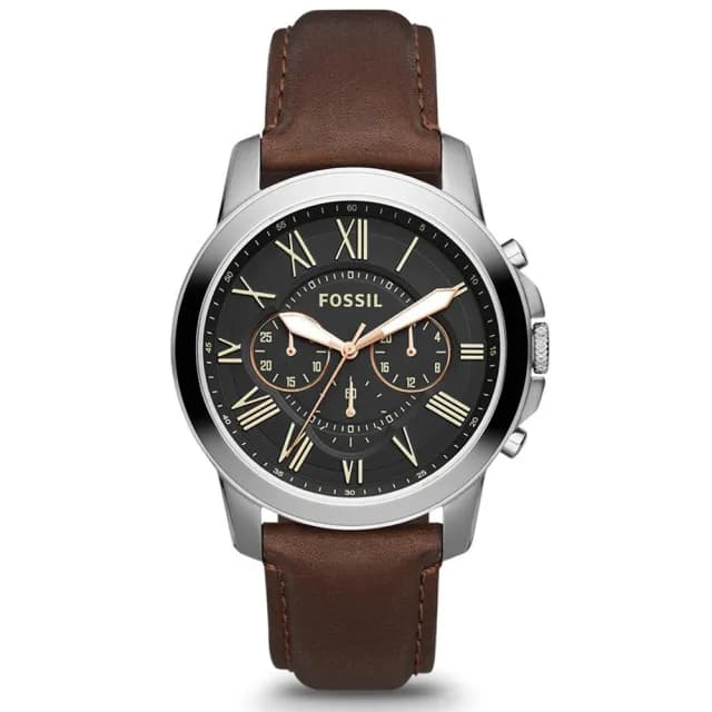 【FOSSIL】Grant 旗艦三眼計時復刻手錶-黑/咖啡/44mm 禮物 送禮 推薦(FS4813IE)