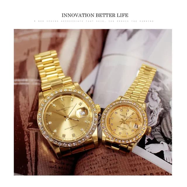 【Valentino Coupeau】圈鑽全金帶不鏽鋼殼帶男女錶(范倫鐵諾 古柏  VCC)