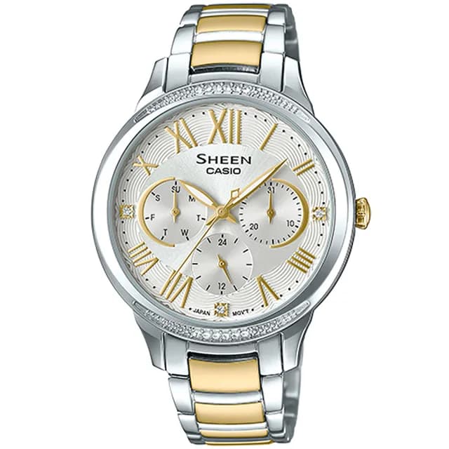 【CASIO 卡西歐】SHEEN 優雅時尚質感腕錶-金 情人節 禮物(SHE-3058SG-7A)