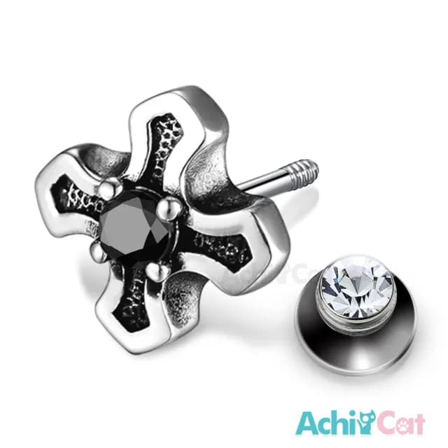 【AchiCat】純銀耳環．栓扣式．耳針．十字架(送朋友．白色情人節禮物)