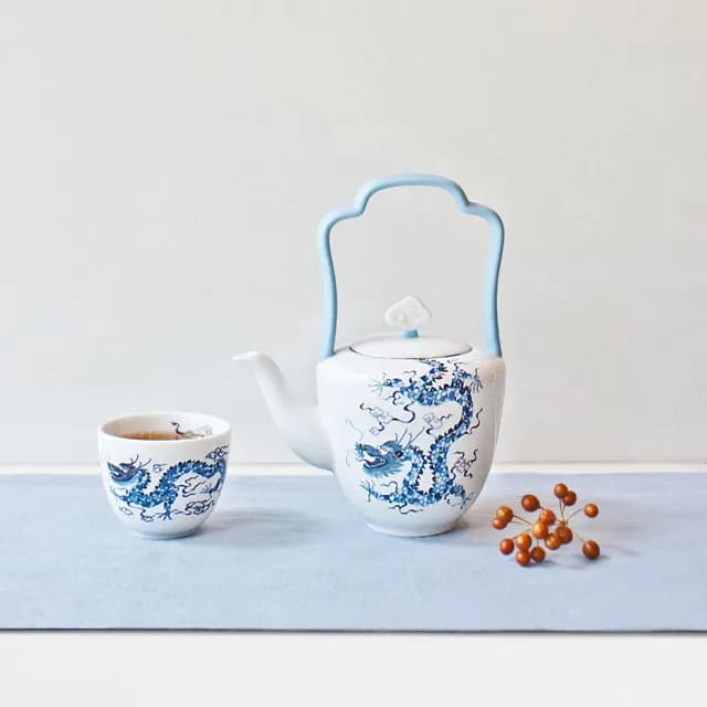 【TALES 神話言】世紀龍顏-中式提梁茶壺-單品(文創 禮品 禮物 收藏)