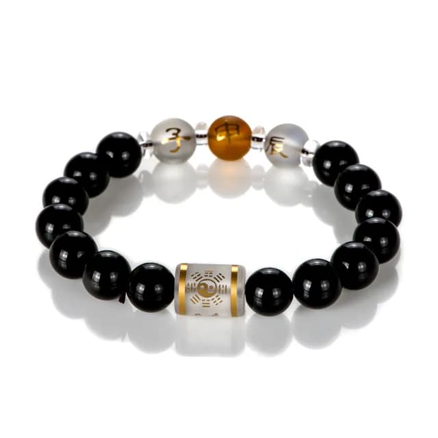 【馥瑰馨盛】貴人猴鼠龍黑曜石手鍊l三合六合申子辰手環(含開光加持)