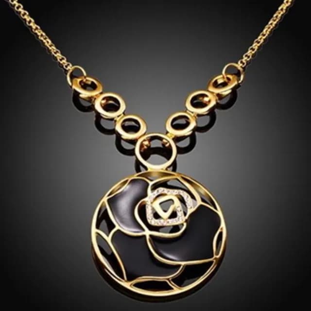 【米蘭精品】現貨+預購 玫瑰金項鍊鑲鑽吊墜(圓形時尚精美花朵飾品母親節情人節生日聖誕節禮物3色73ce154)