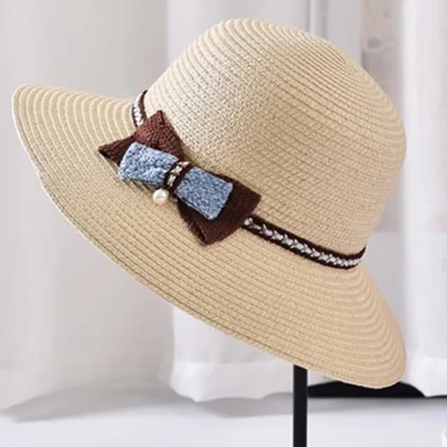 【米蘭精品】現貨+預購 草帽防曬遮陽漁夫帽(清新可愛蝴蝶結時尚女帽子母親節禮物5色73rp146)
