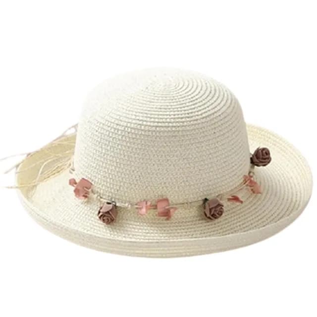 【米蘭精品】現貨+預購 草帽防曬遮陽翻邊帽(優雅氣質貝殼花環女帽子母親節禮物3色73rp129)
