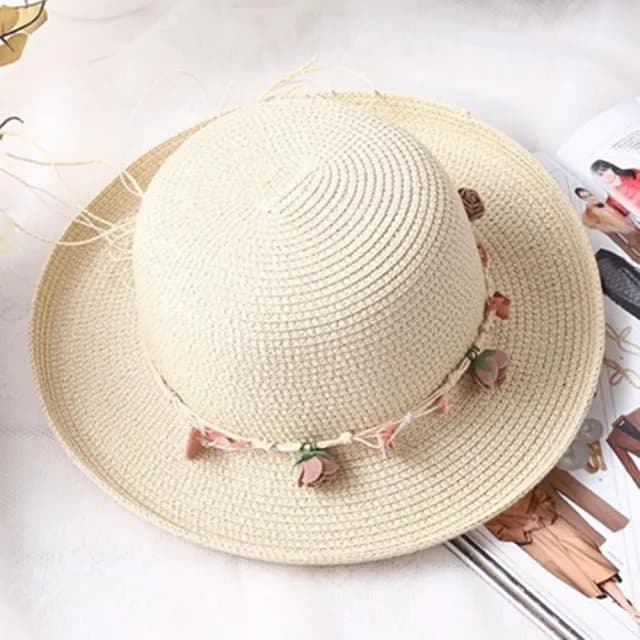 【米蘭精品】現貨+預購 草帽防曬遮陽翻邊帽(優雅氣質貝殼花環女帽子母親節禮物3色73rp129)