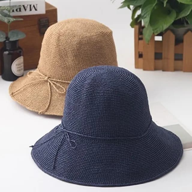 【米蘭精品】現貨+預購 草帽防曬遮陽漁夫帽(純色簡約時尚百搭女帽子母親節禮物4色73rp16)