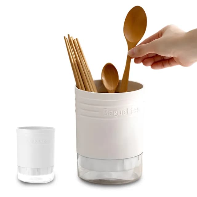 【廚房用品】簡約餐具收納分格瀝水筒-底可拆(筷子筒 瀝水架 刀架 筷籠 餐具收納 置物桶) 