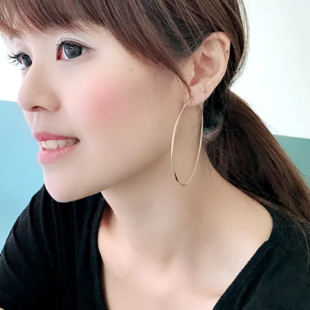 【Quenby】歐美經典百搭大圓圈耳環/耳針(耳針/飾品/配件)