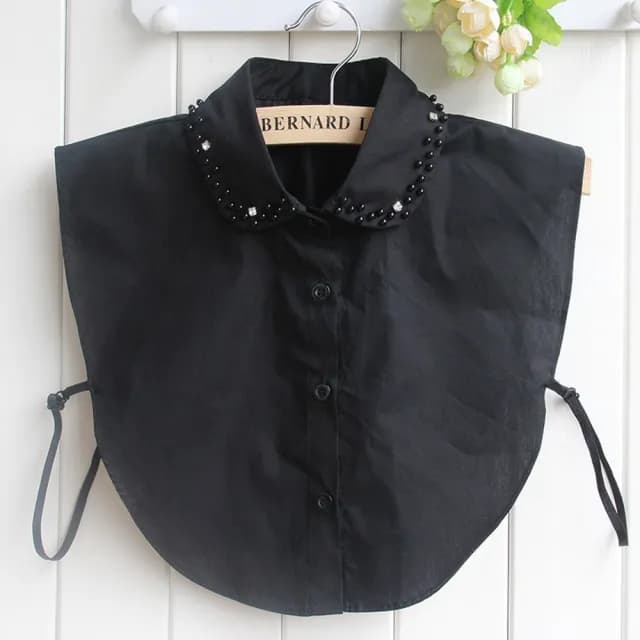 【米蘭精品】現貨+預購 假領子襯衫領片(珍珠鑲鑽純棉圓領女裝配件情人節生日聖誕節交換禮物2色73vk18)