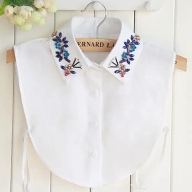 【米蘭精品】現貨+預購 假領子襯衫領片(雪紡彩色水晶釘珠女裝配件情人節生日聖誕節交換禮物2色73vk5)