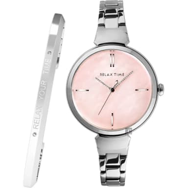 【Relax Time】閃耀系列輕奢女錶-粉貝x銀/36mm 禮物 送禮 推薦(RT-68-7)