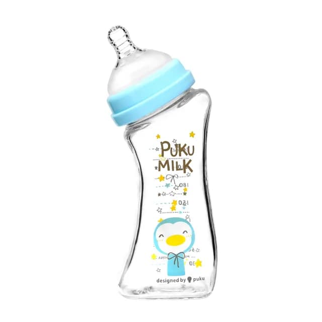 【PUKU 藍色企鵝】倍特曲線玻璃奶瓶240ml