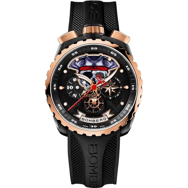 【BOMBERG】炸彈錶 Bolt-68 系列 海盜骷髏船長特別版計時碼錶-45mm 送禮 禮物 推薦(BS45CHPPKBA.PIR-1.3)