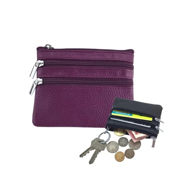 【玩皮工坊】真皮頭層牛皮多隔層便攜拉鍊零錢包 LH397 男女零錢包(11色可選)