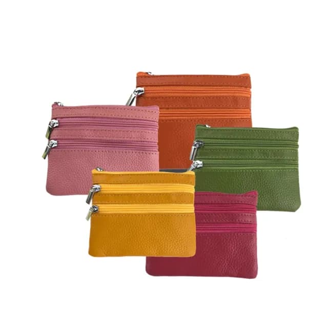 【玩皮工坊】真皮頭層牛皮多隔層便攜拉鍊零錢包 LH397 男女零錢包(11色可選)