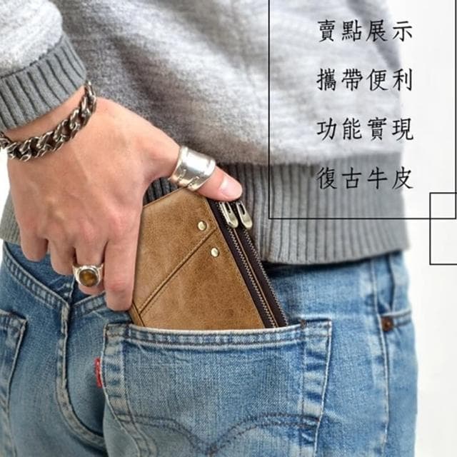 【玩皮工坊】母親節禮物 真皮頭層牛皮12卡位男士皮夾皮包錢夾錢包短夾男夾LH113