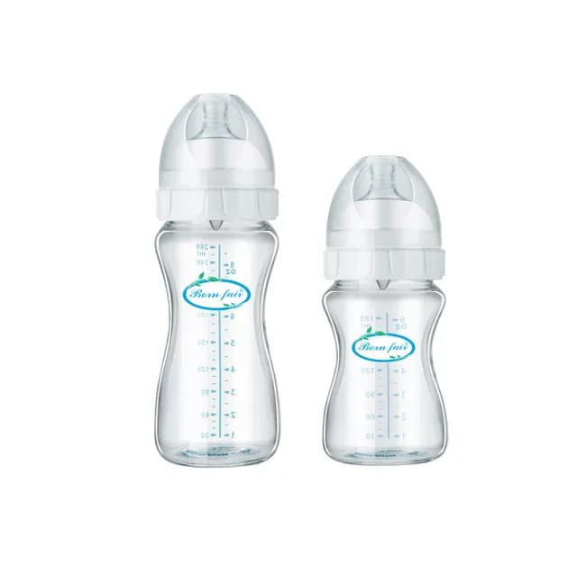 【美國Born Fair】寬口防脹氣玻璃奶瓶兩入組(260ml+180ml)