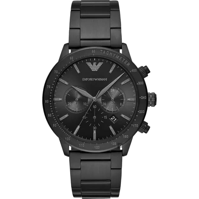 【EMPORIO ARMANI】亞曼尼 個性計時手錶-黑/43mm 禮物 送禮 推薦(AR11242)