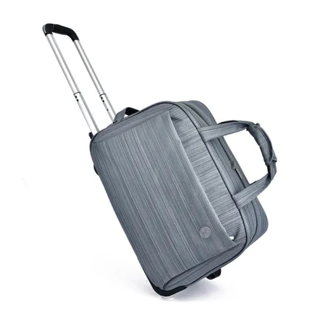 【悅生活】拉桿包 拉桿袋 登機袋 行李箱 購物車 23吋質感絲紋拉桿旅行袋  灰色(GoTrip 微旅行)