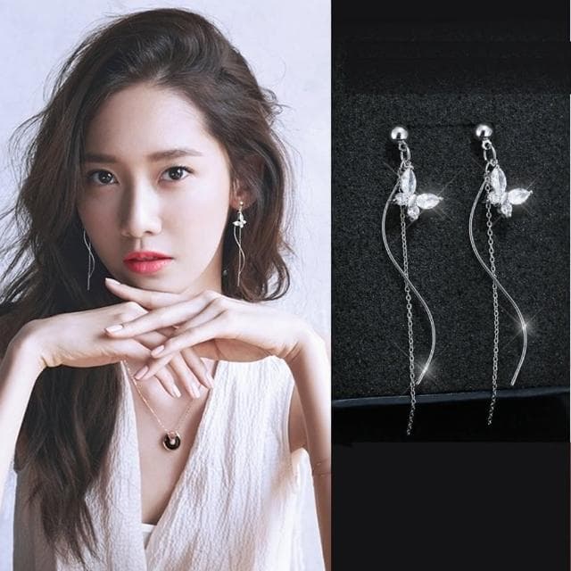【Emi 艾迷】買一送一 韓系天使花葉珍珠鋯石925銀針耳環(共2入)