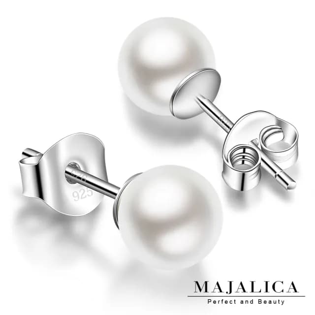 【Majalica】快速倉．純銀耳環．白/粉/黑/紫/金(新年禮物)