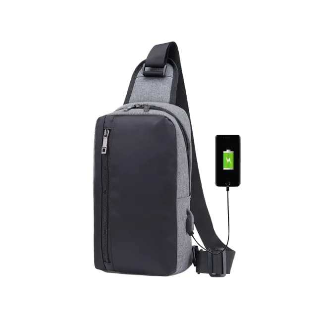【Osun】父親節禮物 USB充電男士防潑水牛津布單肩小背包(防水包 顏色任選/CE278)