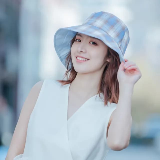 【米蘭精品】現貨+預購 防曬遮陽漁夫帽(棉質雙面純色/格紋女帽子母親節禮物6色73vf3)