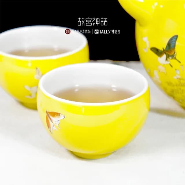 【TALES 神話言】故宮神話-百蝶茶具1壺4杯(文創 禮品 禮物 收藏 器皿)