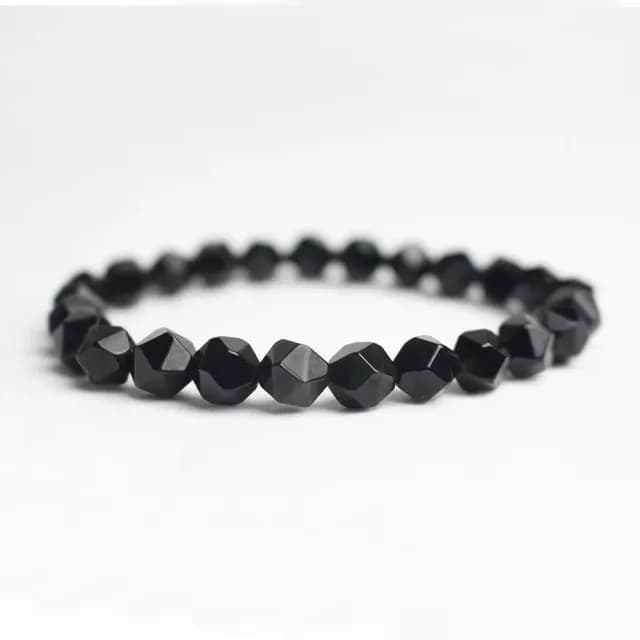 【吉祥水晶】黑曜石多切角手鍊 8mm(化煞辟邪 排除負面能量)