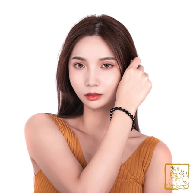 【吉祥水晶】黑曜石多切角手鍊 8mm(化煞辟邪 排除負面能量)