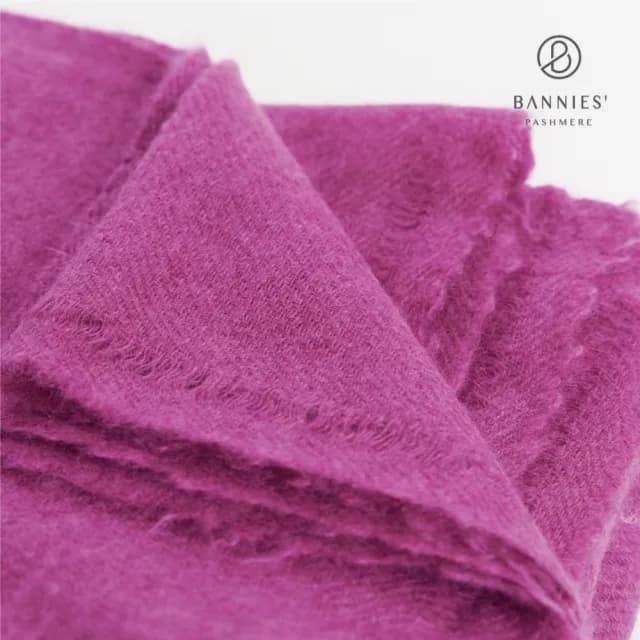 【BANNIES 喀什米爾圍巾】經典素面｜桃紫(經典款 親膚 透氣 不刺癢)
