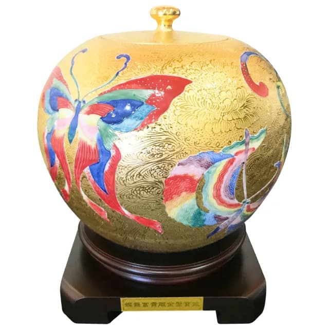 【Laart Monto 拉蒙朵】林春香大師-蝶舞富貴雕金聚寶盆(雕金聚寶盆)