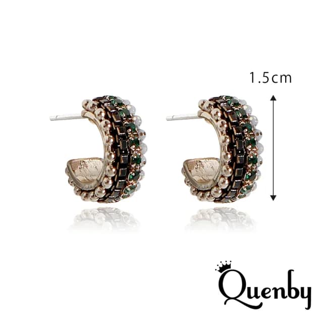 【Quenby】925純銀 小巧甜美復古民族風C形耳環(耳針/飾品/配件) - momo購物網 - 好評推薦 -