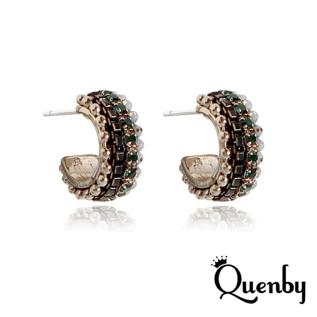 【Quenby】925純銀 小巧甜美復古民族風C形耳環(耳針/飾品/配件) - momo購物網 - 好評推薦 -