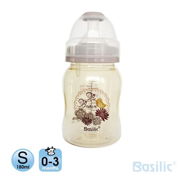 【Basilic 貝喜力克】防脹氣PPSU寬口大奶瓶180ml-S(兩入組)
