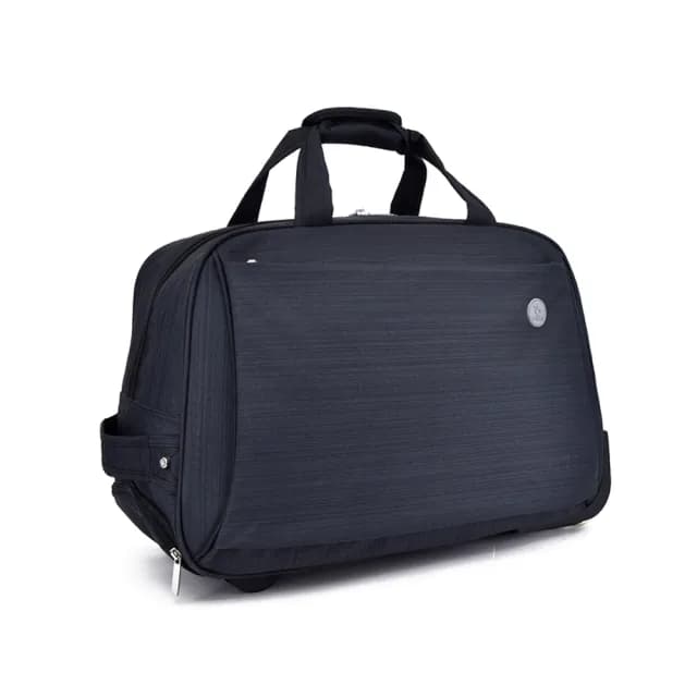 【悅生活】拉桿包 拉桿袋 登機袋 行李箱 購物車 23吋質感絲紋拉桿旅行袋  黑色(GoTrip 微旅行)